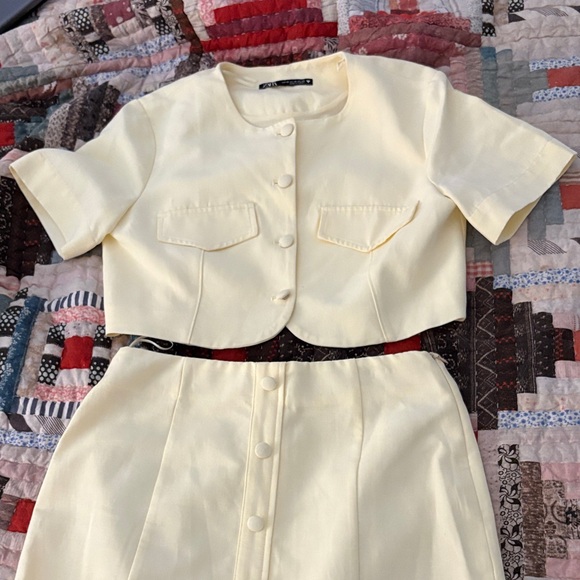 Zara Dresses & Skirts - Zara yellow  Linen Co ord